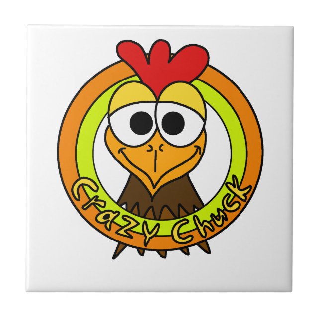 Crazy Chuck Chicken Head Tile (Front)