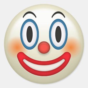 Crazy Clown Emoji Classic Round Sticker