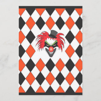 Crazy Clown Halloween Invitation