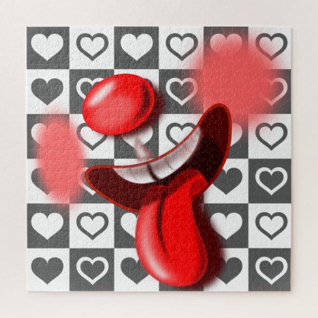 Crazy Clown & Hearts Jigsaw Puzzle (Vertical)