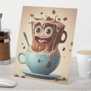 Crazy Coffee -Pedestal Sign