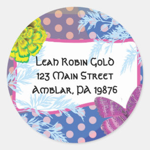CRAZY COLLAGE Bat Mitzvah Invitation Classic Round Sticker
