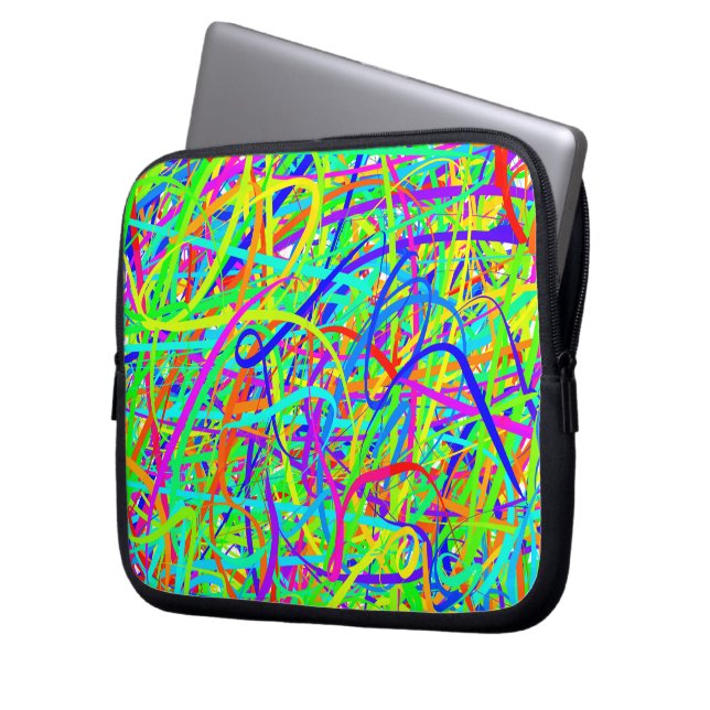 Crazy Coloured Lines Laptop Bag (Front Left)