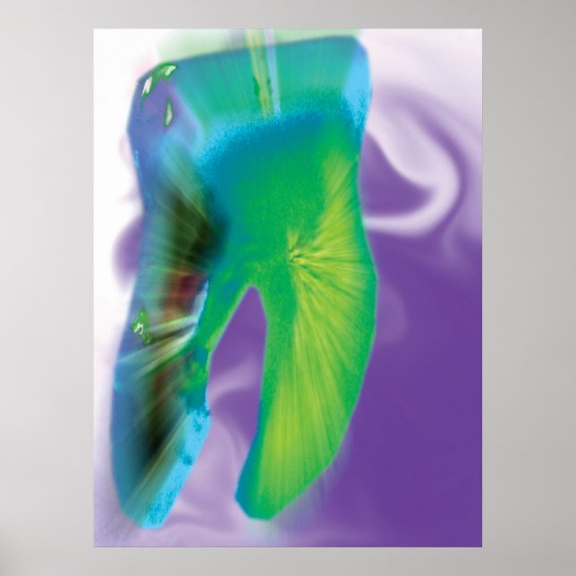 Crazy Coloured Tooth Design Dentist Poster (Front)