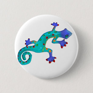 Crazy Colourful Lizard 2 Inch Round Button