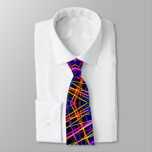 Crazy Colourful Rainbow neck tie (Tied)