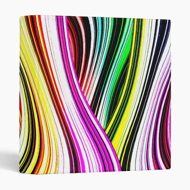 Crazy Cool Colourful Lines Binder (Front/Spine)