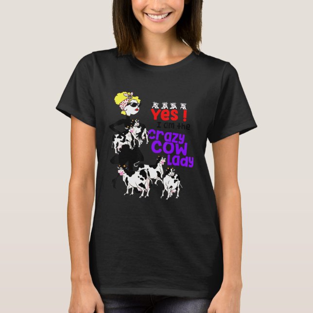 Crazy Cow Lady Cow T-Shirt (Front)