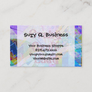 Crazy Craft Lady Blue Purple Butterfly Chevron Col Business Card