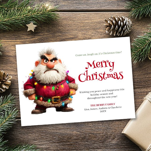 Crazy cranky Santa digital Christmas greeting card (Crazy cranky Santa digital Christmas greeting card)