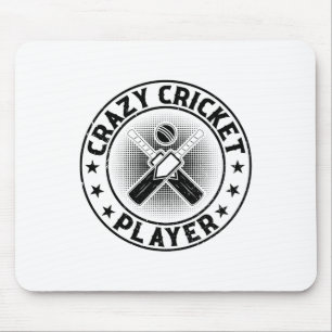 Crazy Cricket Player - Cricketing Cricket Player 1 Mouse Pad