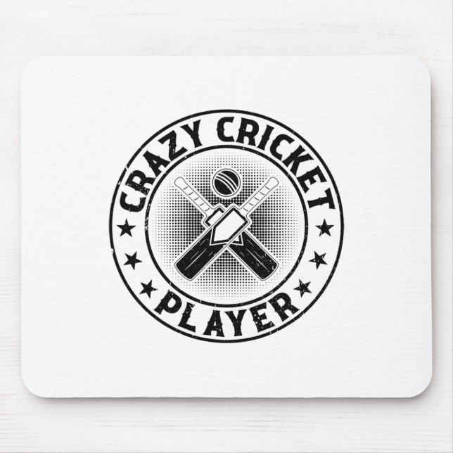 Crazy Cricket Player - Cricketing Cricket Player 1 Mouse Pad (Front)