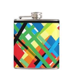 Crazy Crisscross Stripes Hip Flask
