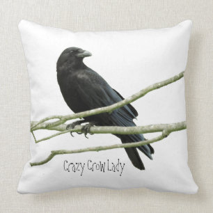 Crazy Crow Lady Accent Pillow