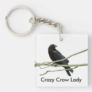 Crazy Crow Lady Keychain