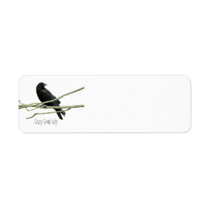 Crazy Crow Lady Return Address Labels