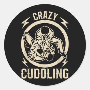 Crazy cuddling - Jiu Jitsu Fighter Funny Brazilian Classic Round Sticker