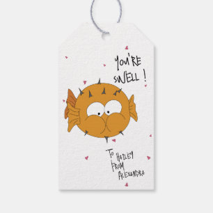 Crazy Cute “You’re Swell” Puffer Fish Pun Gift Tags