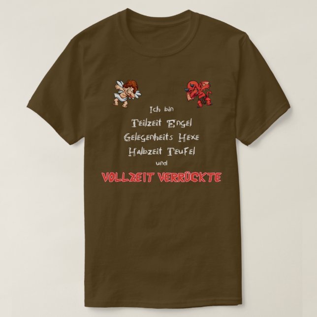 Crazy Dabbing  With Devil And Angel 1 T-Shirt (Design Front)