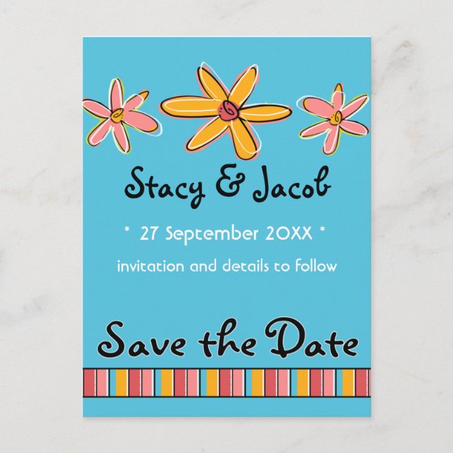 Crazy Daisy "Save the Date" Postcard (Front)