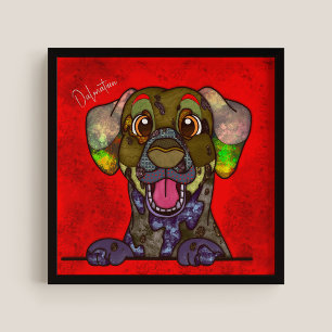 Crazy Dalmatian dog face-hand-painted Poster