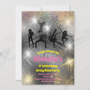 Crazy disco psychedelic birthday invitation