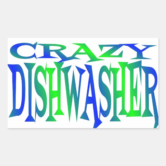 Crazy Dishwasher Sticker (Front)