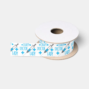 crazy doctor lady satin ribbon