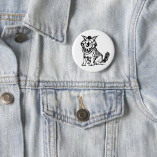 Crazy Dog 2 Inch Round Button