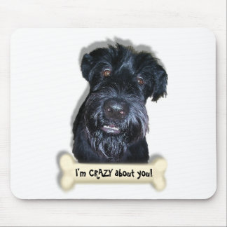 Crazy Dog and bone Mouse Pad
