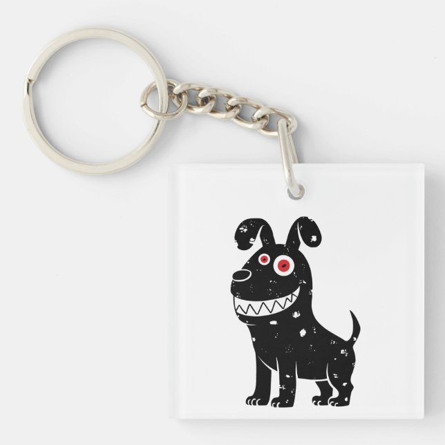 Crazy dog keychain (Front)