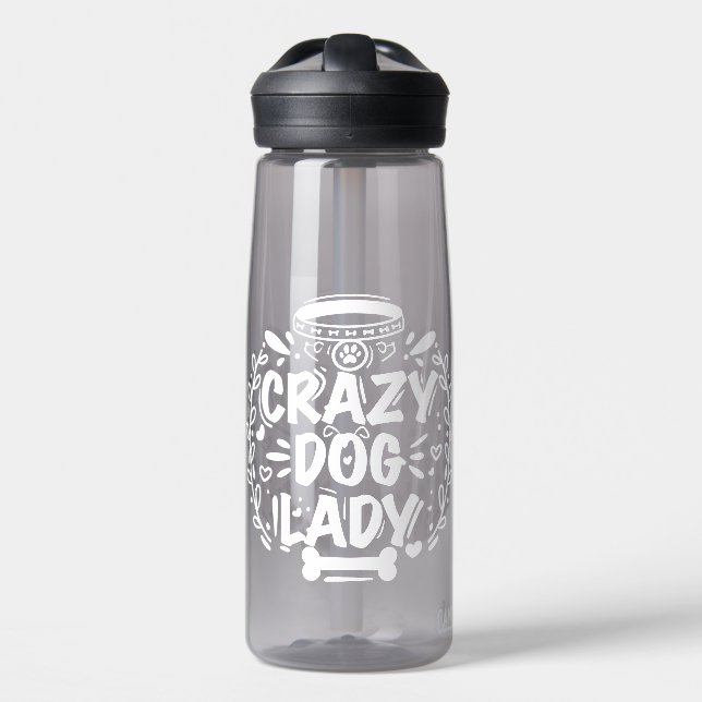 Crazy Dog Lady Dog Mom Water Bottle (Front)