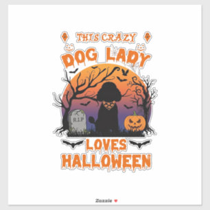 Crazy Dog Lady Loves Halloween Poodle Pumpkin Tomb