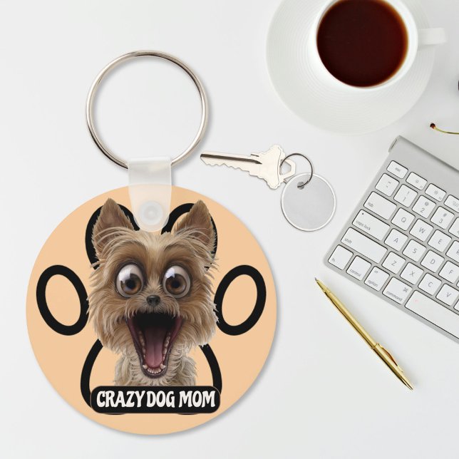 Crazy Dog Mom-Crazy Dog Keychain (Creator Uploaded)