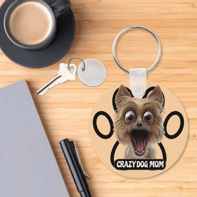 Crazy Dog Mom-Crazy Dog Keychain (Creator Uploaded)