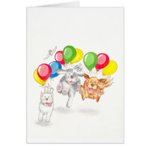 Crazy dogs with balloons
