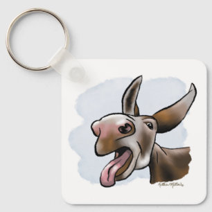 Crazy Donkey Cartoon Keychain