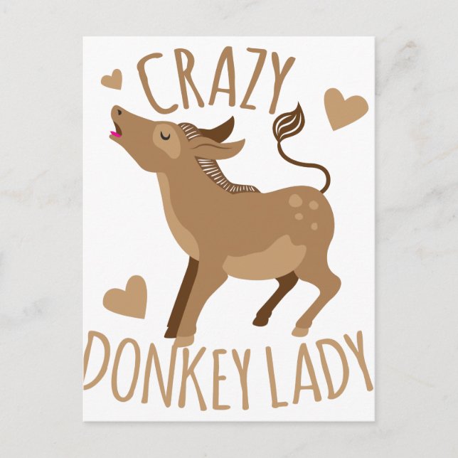 crazy donkey lady postcard (Front)
