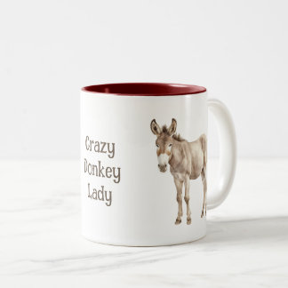Crazy Donkey Lady Two-Tone Coffee Mug