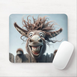 Crazy Donkey On a Fence Mouse Pad