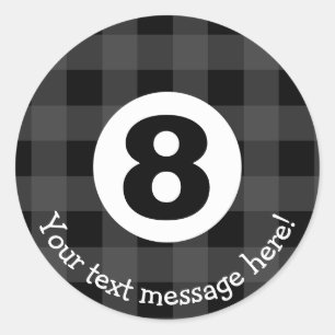 Crazy Eight Billiard Ball Icon Classic Round Sticker