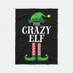Crazy Elf Matching Family Group Christmas Party  Fleece Blanket