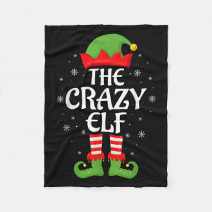 Crazy Elf Xmas Family Matching Elf Squad Christmas Fleece Blanket