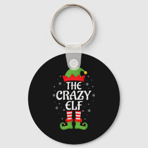Crazy Elf Xmas Family Matching Elf Squad Christmas Keychain