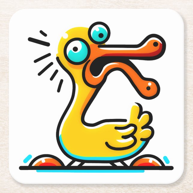 Crazy Ente Square Paper Coaster (Front)