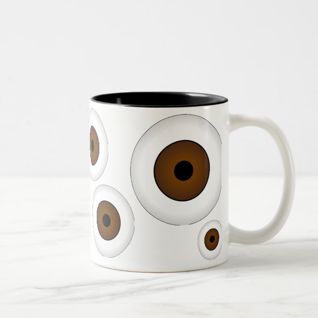 Crazy Eyeballs Coffee Mug Brown (Right)