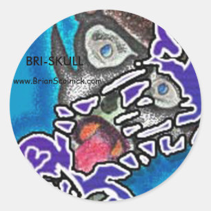 crazy-face classic round sticker