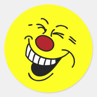 Crazy Face Grumpey Classic Round Sticker