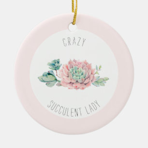Crazy femme succulent ornement de Noël