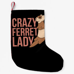 crazy ferret lady small christmas stocking